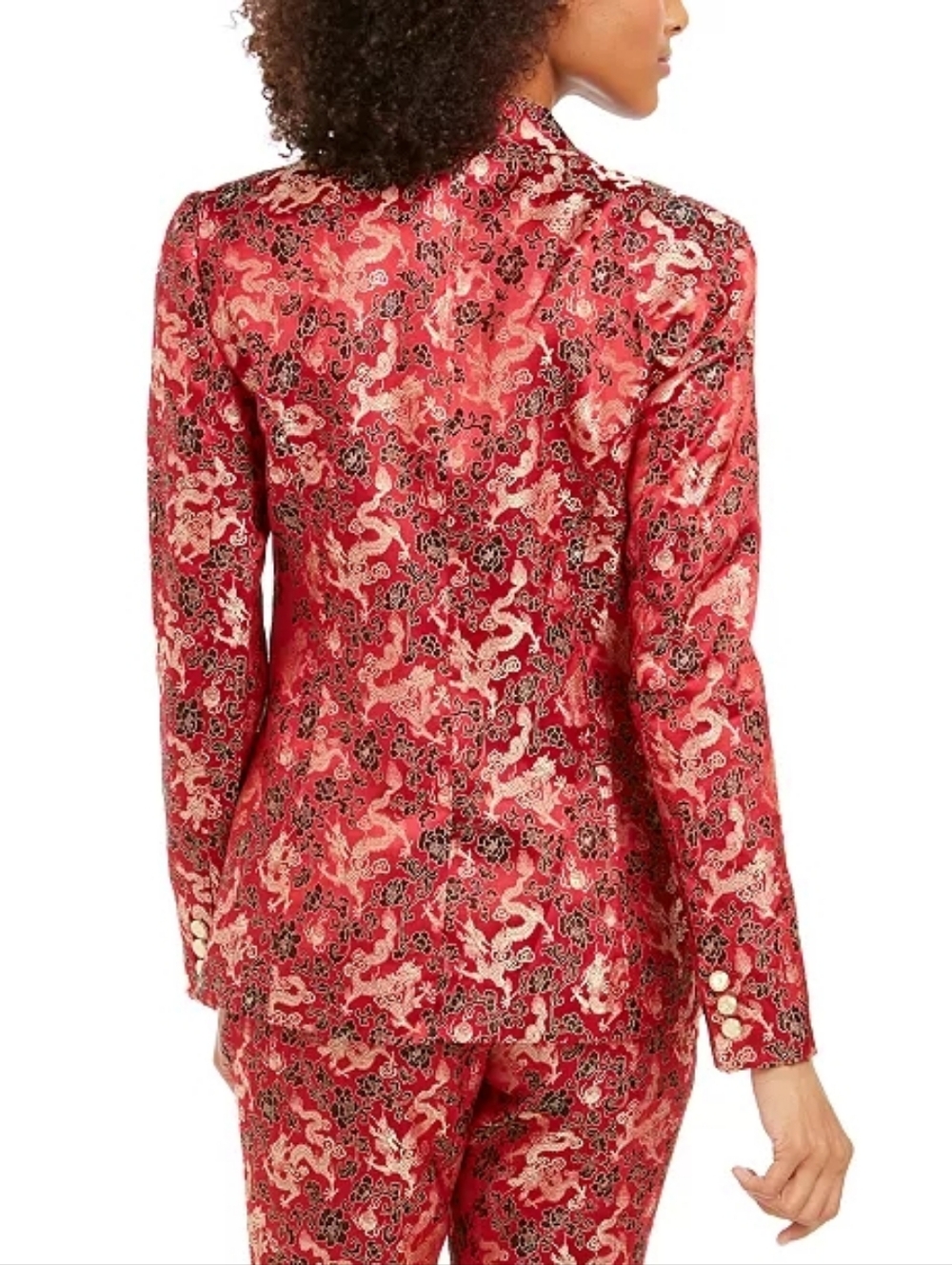 🐢INC International Concepts Jacquard One-Button Blazer SZ Lrg Fits MED Best - Picture 2 of 5